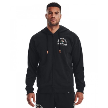 UNDER ARMOUR PROJECT ROCK HEAVYWEIGHT TERRY FULL ZIP Μαύρο
