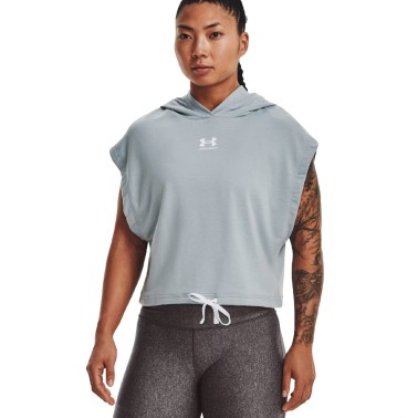 UNDER ARMOUR RIVAL TERRY SHORT SLEEVE HOODIE Λευκό