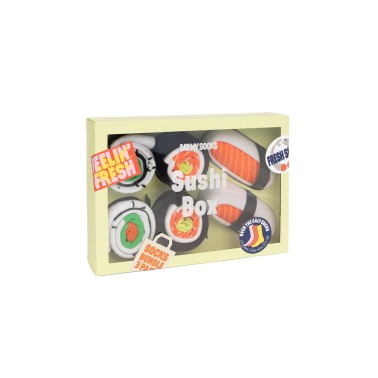 EAT MY SOCKS SUSHI BOX 3 PAIRS EMSNOCSUX3 Colorful