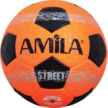 AMILA ΜΠΑΛΑ ΠΟΔ/ΡΟΥ #5- SENDRA PU Κορ.rubberized  top quality street ball 41196-26 Πορτοκαλί